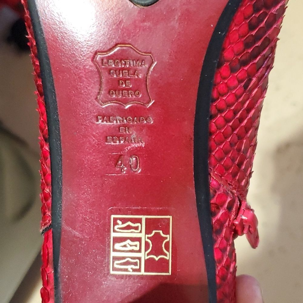Helle Exclusive Red croco Boots Size 40 - Picture 8 of 8